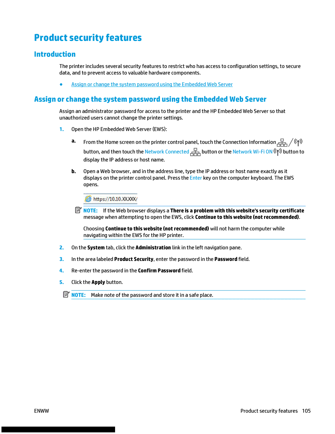 HP M477fnw manual Product security features, Introduction 