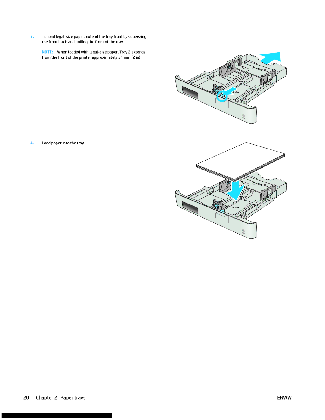 HP M477fnw manual Load paper into the tray 