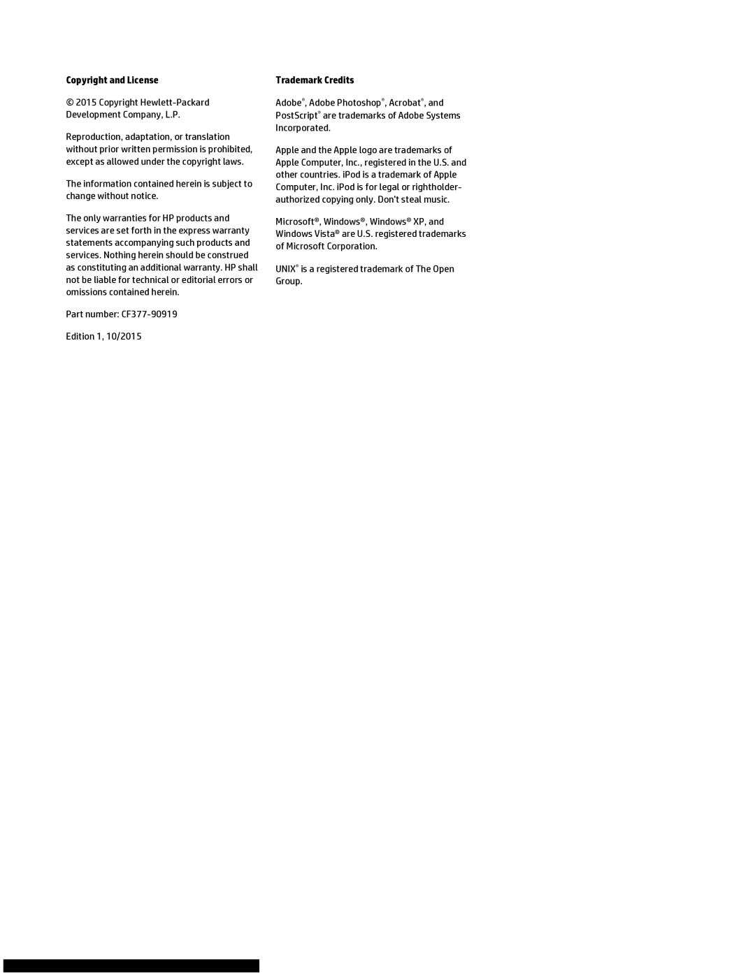 HP M477fnw manual Copyright and License, Trademark Credits 