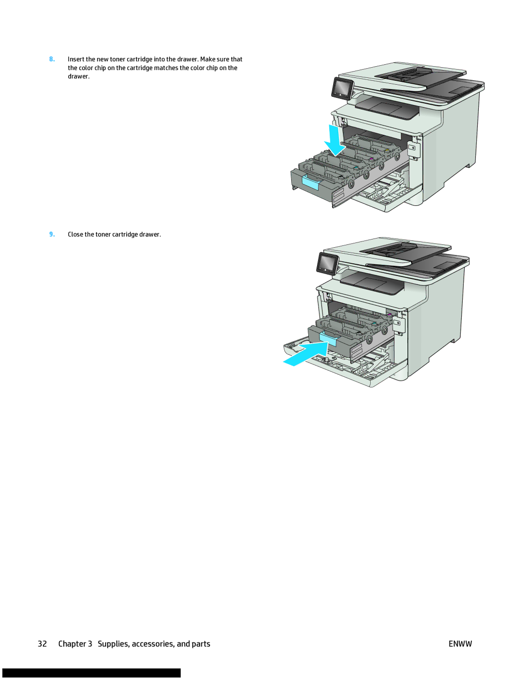 HP M477fnw manual Supplies, accessories, and parts 