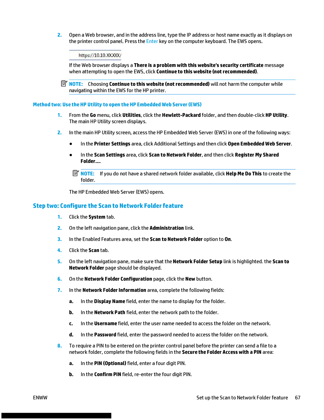 HP M477fnw manual HP Embedded Web Server EWS opens 