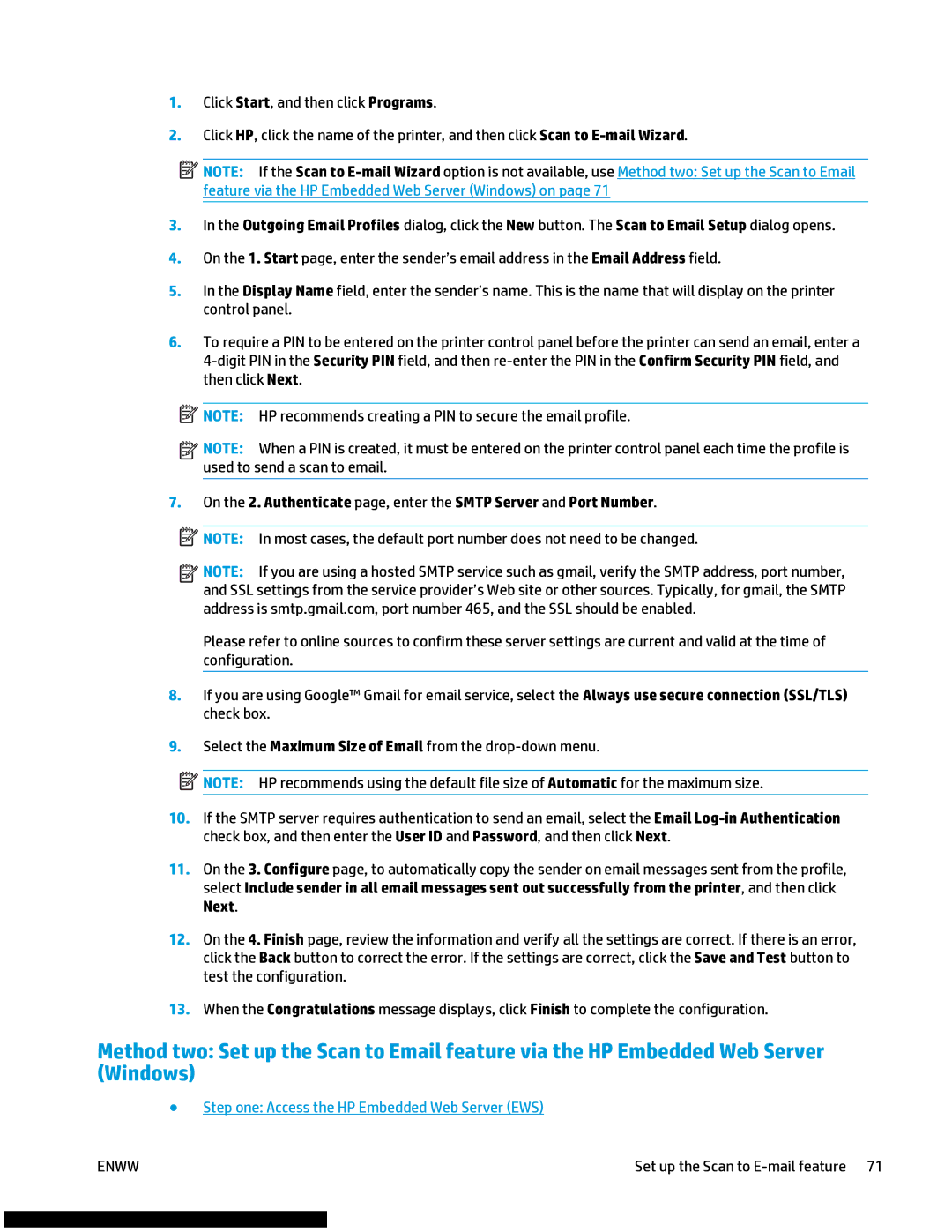 HP M477fnw manual Step one Access the HP Embedded Web Server EWS 