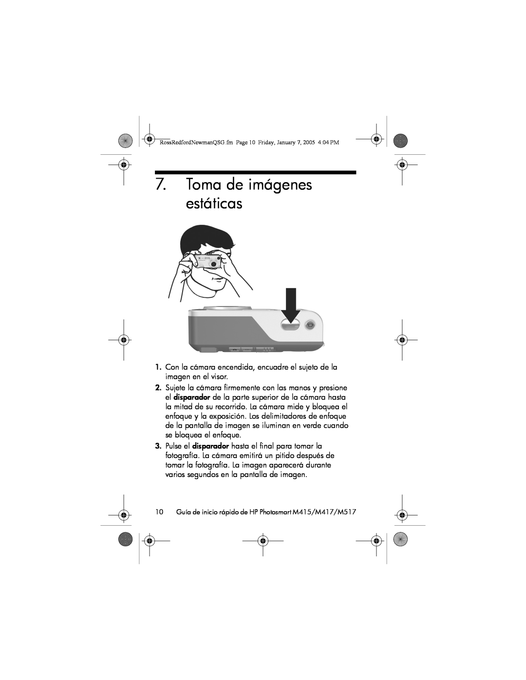 HP M517 manual Toma de imágenes estáticas 