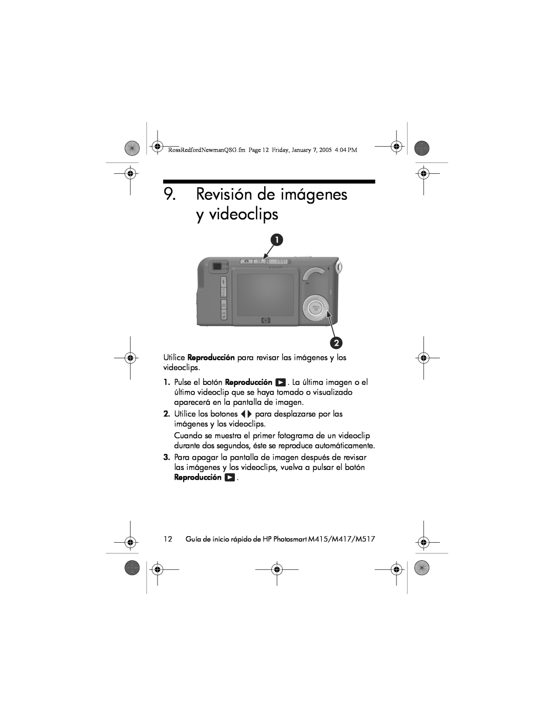HP M517 manual Revisión de imágenes y videoclips 