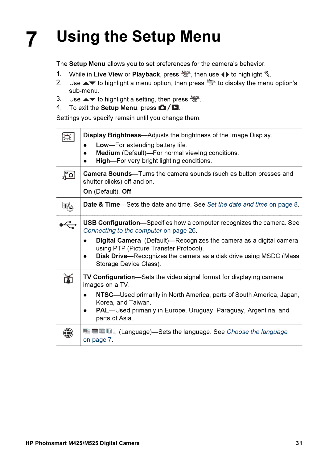 HP M425, M525 manual Using the Setup Menu 