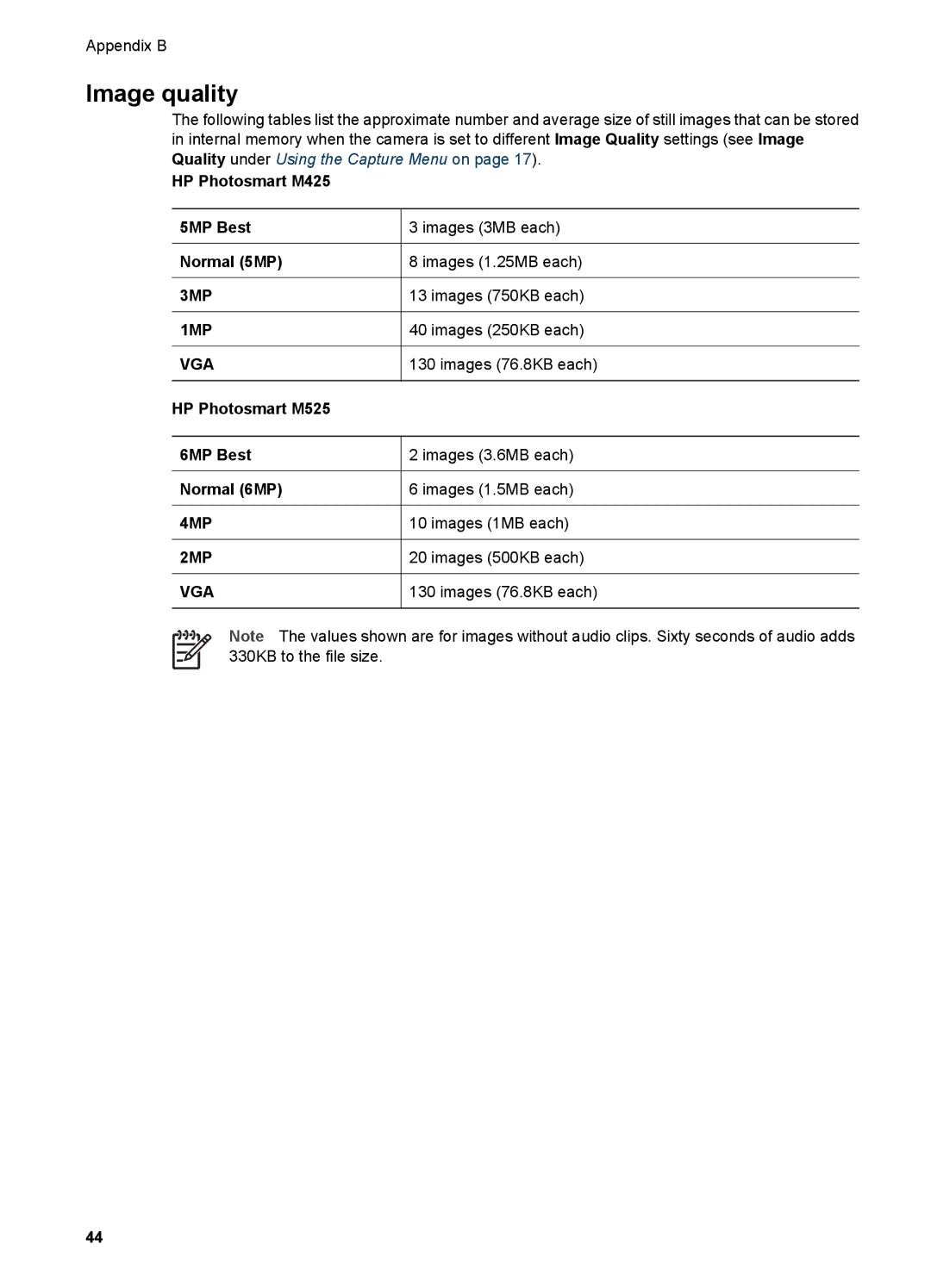 HP M525, M425 manual Image quality, 3MP 1MP VGA 