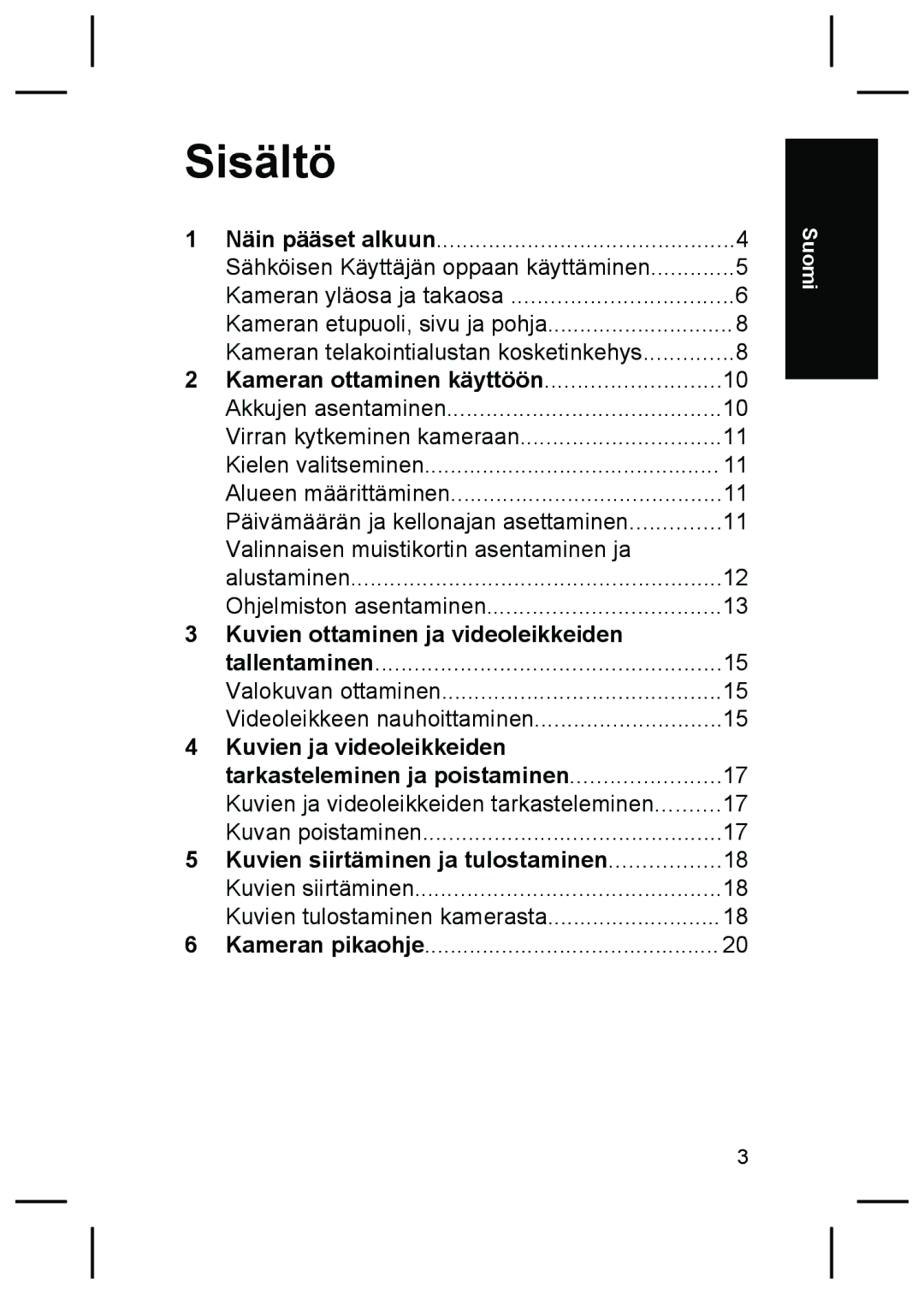 HP M425, M525 manual Sisältö, Kuvien ottaminen ja videoleikkeiden, Kuvien ja videoleikkeiden Tarkasteleminen ja poistaminen 