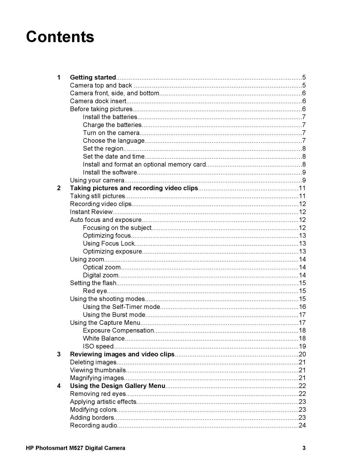 HP M527 manual Contents 