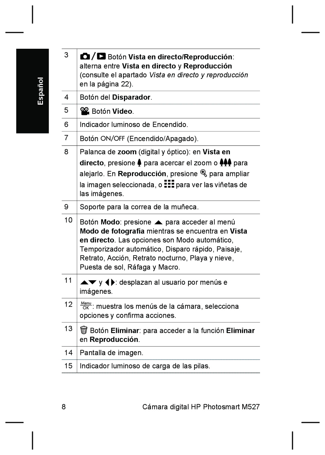 HP M527 manual Español 