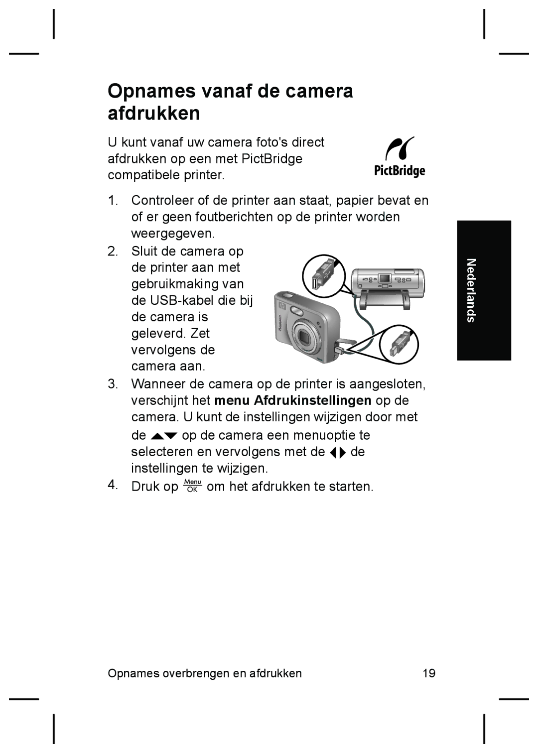 HP M527 manual Opnames vanaf de camera afdrukken 