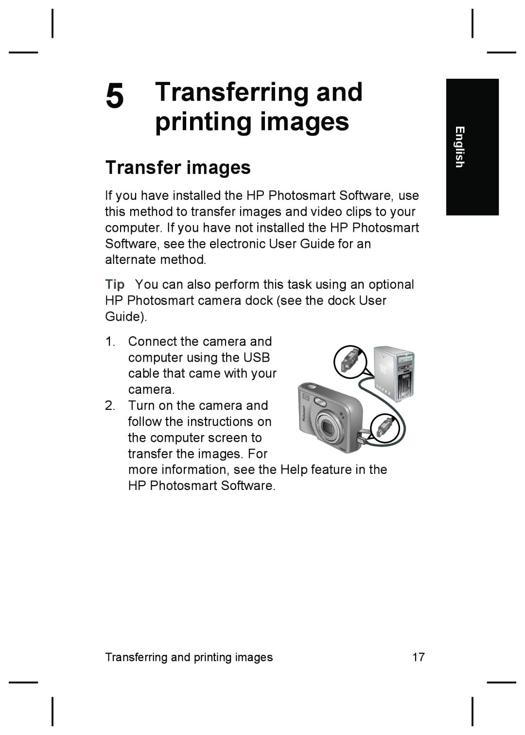 HP M527 manual Transferring and printing images, Transfer images 