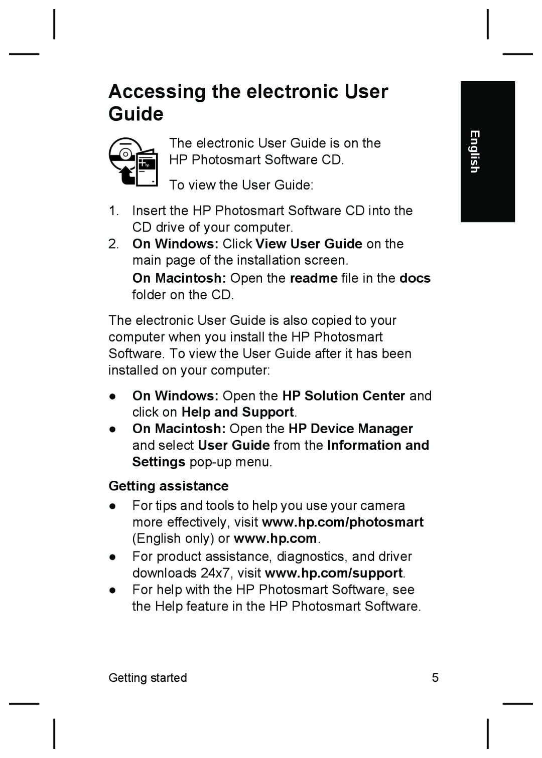 HP M527 manual Accessing the electronic User Guide 