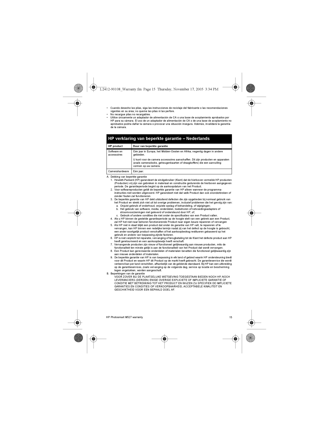 HP M527 manual HP verklaring van beperkte garantie Nederlands, HP product Duur van beperkte garantie, Vormen op uw camera 