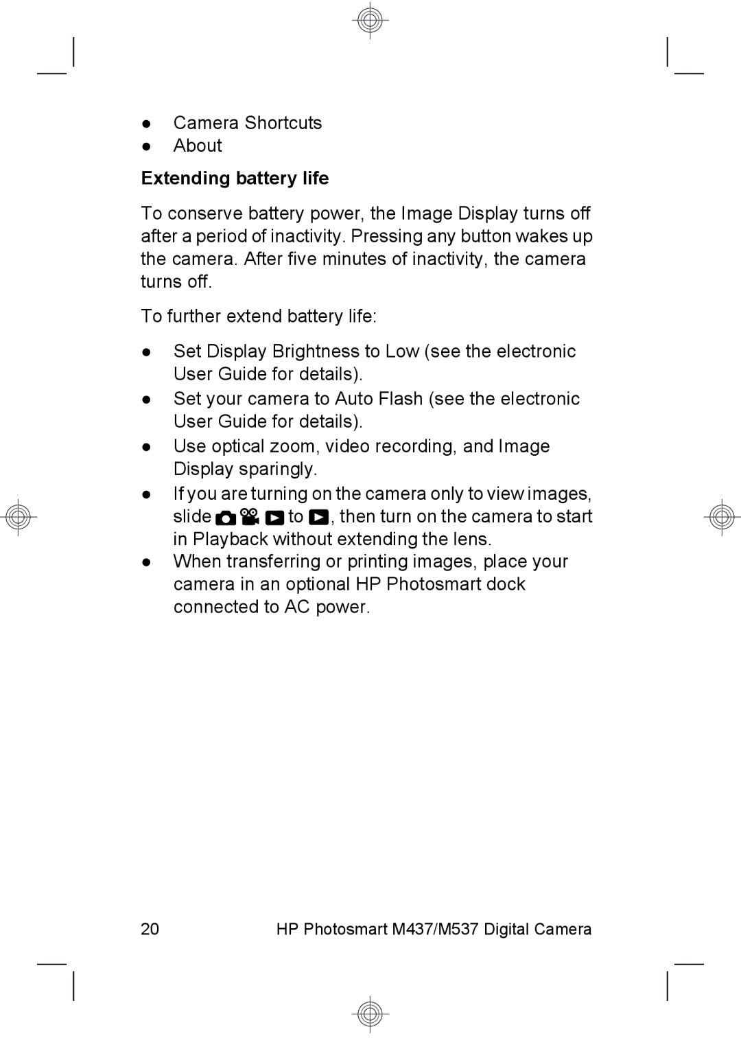 HP M537, M437 manual Extending battery life 