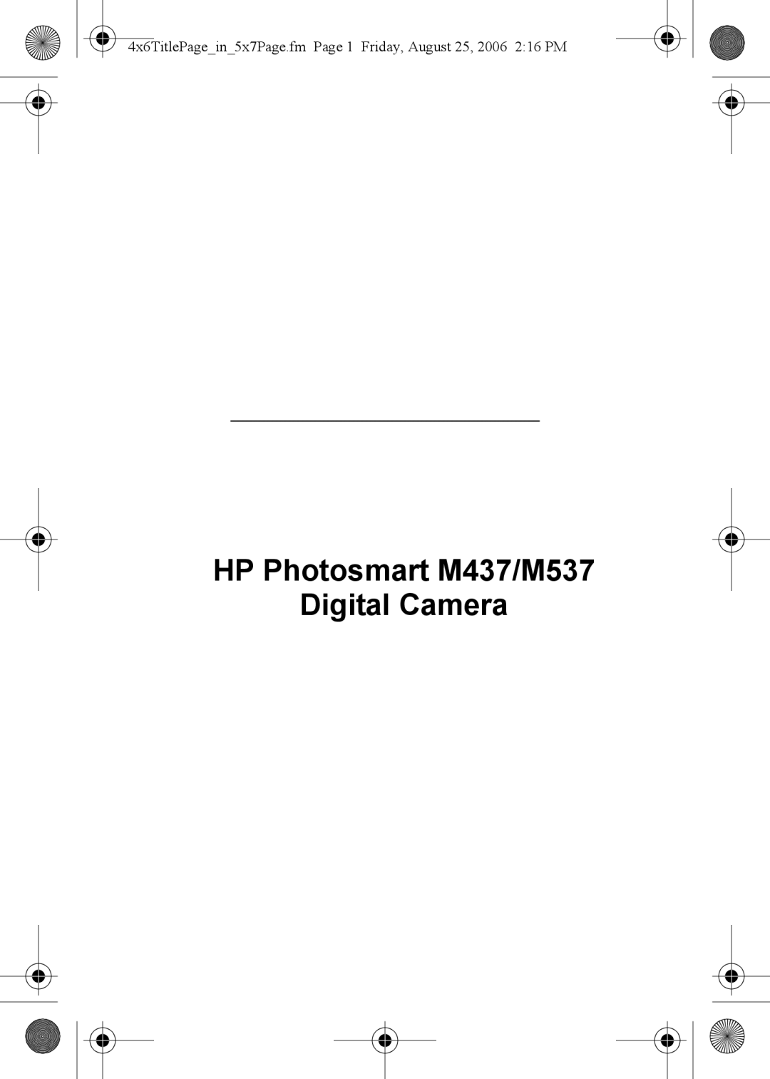 HP manual HP Photosmart M437/M537 Digital Camera 