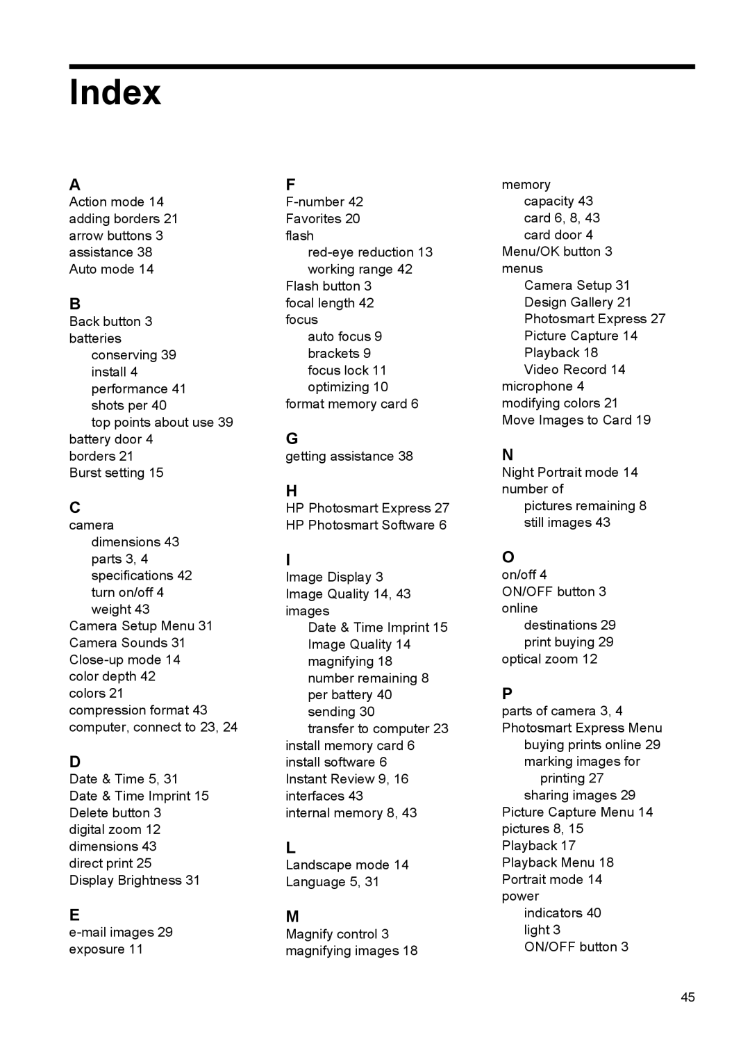 HP M437, M537 manual Index 