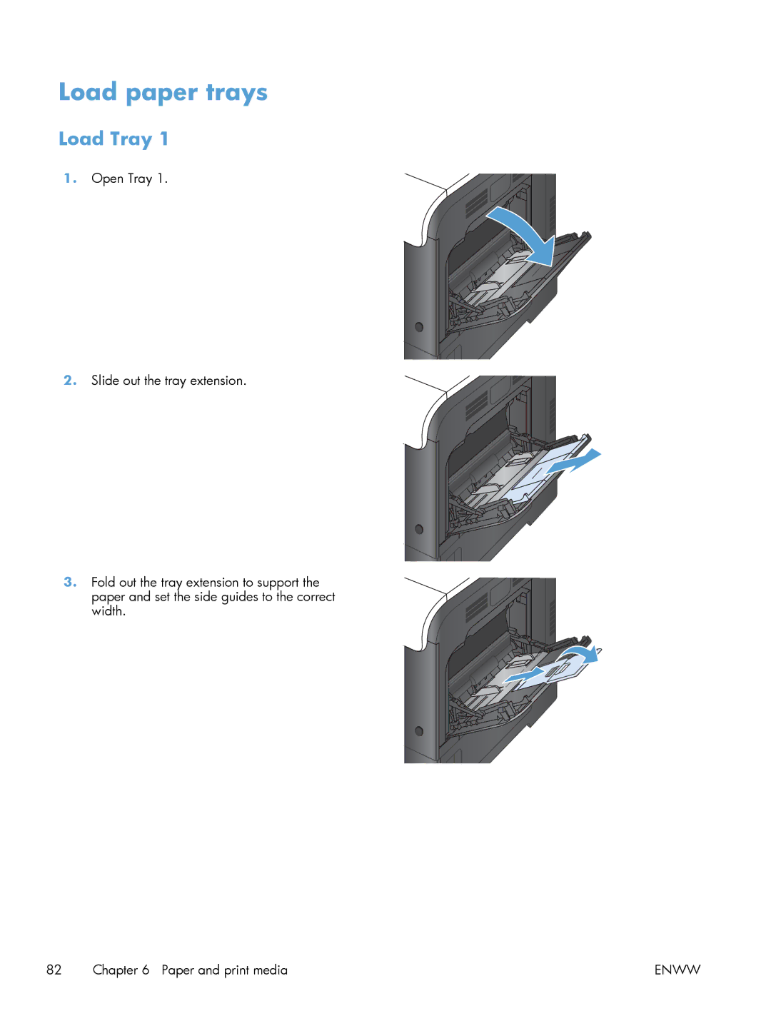 HP M551DN manual Load paper trays, Load Tray 