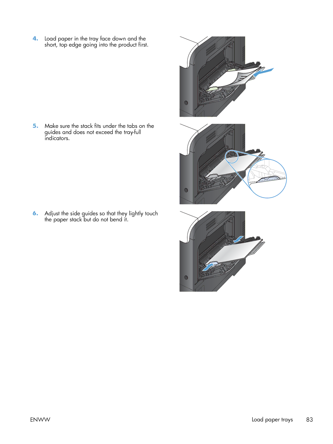 HP M551DN manual Load paper trays 