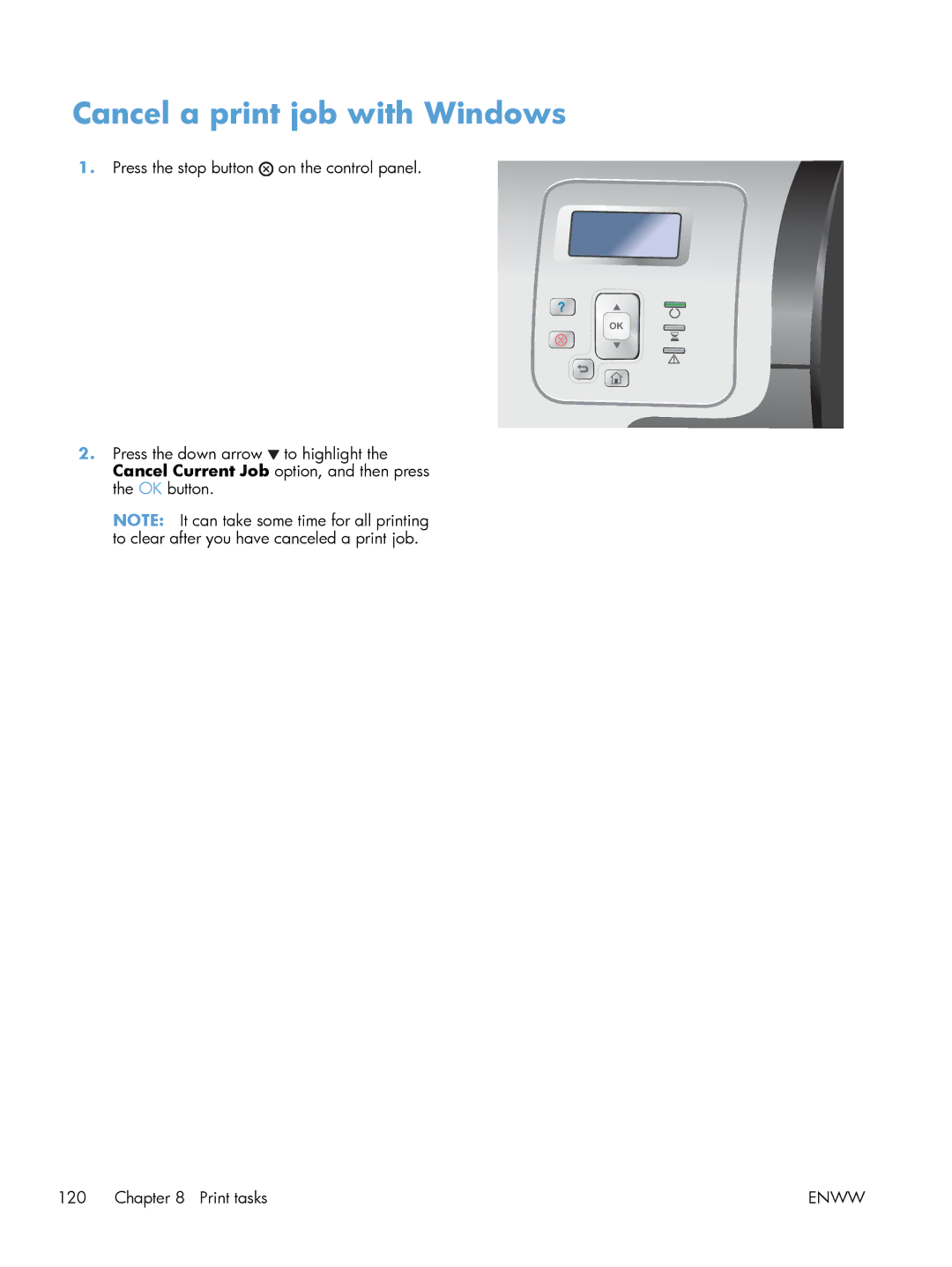 HP M551DN manual Cancel a print job with Windows 