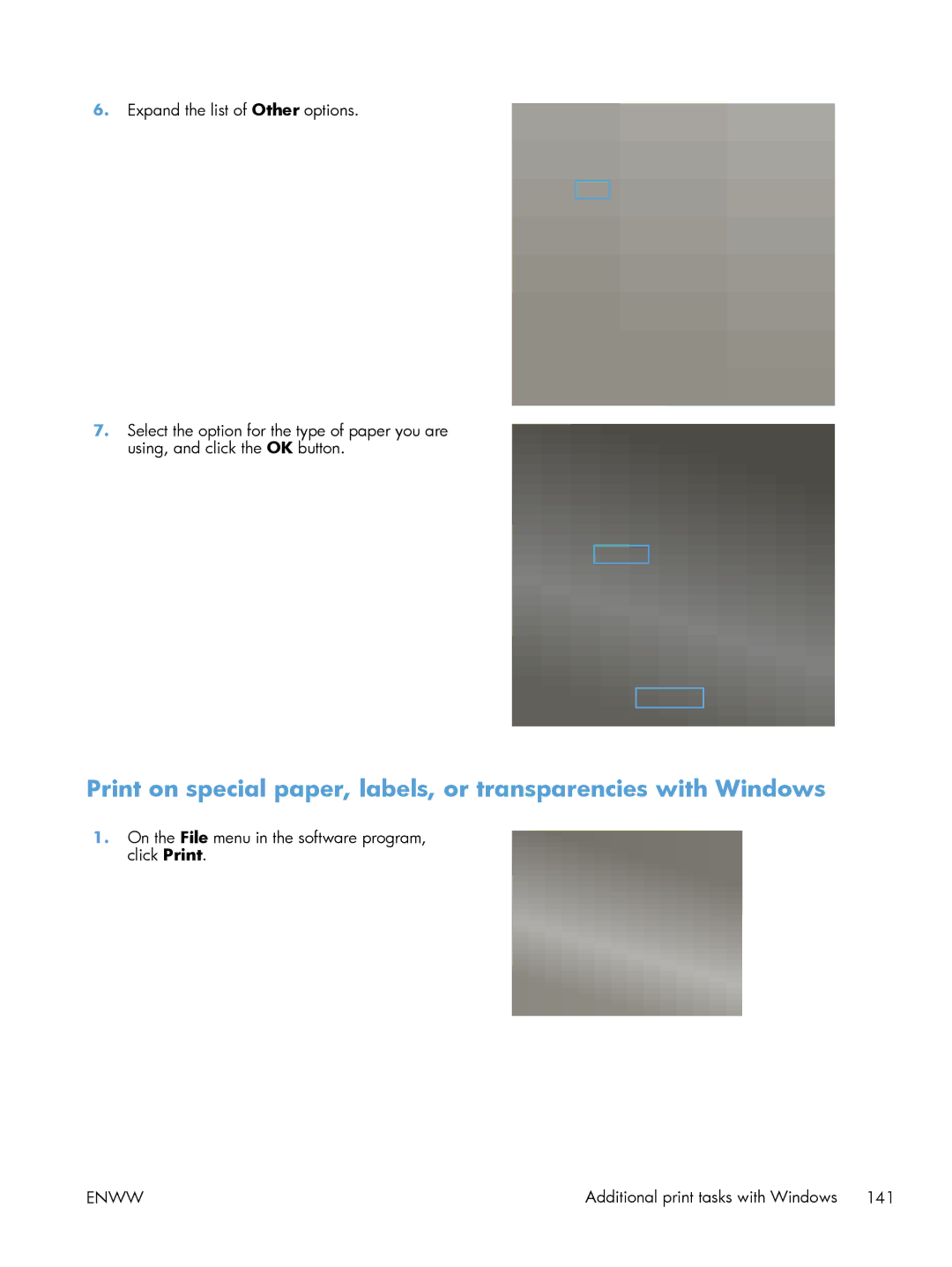 HP M551DN manual On the File menu in the software program, click Print 