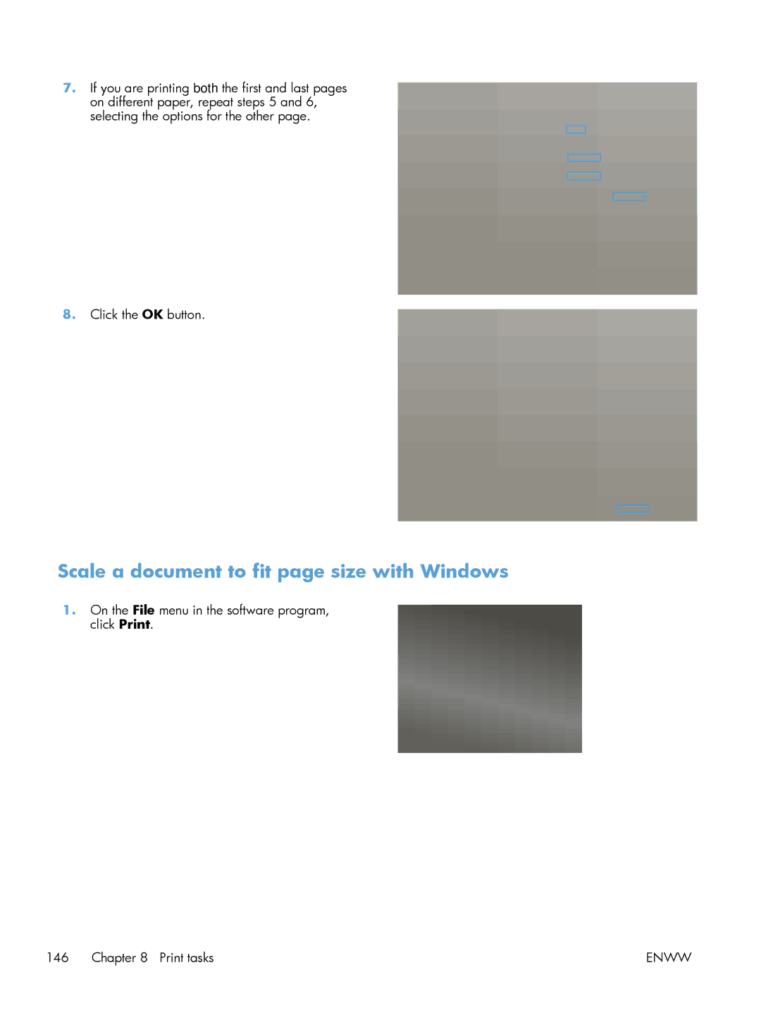 HP M551DN manual Scale a document to fit page size with Windows 