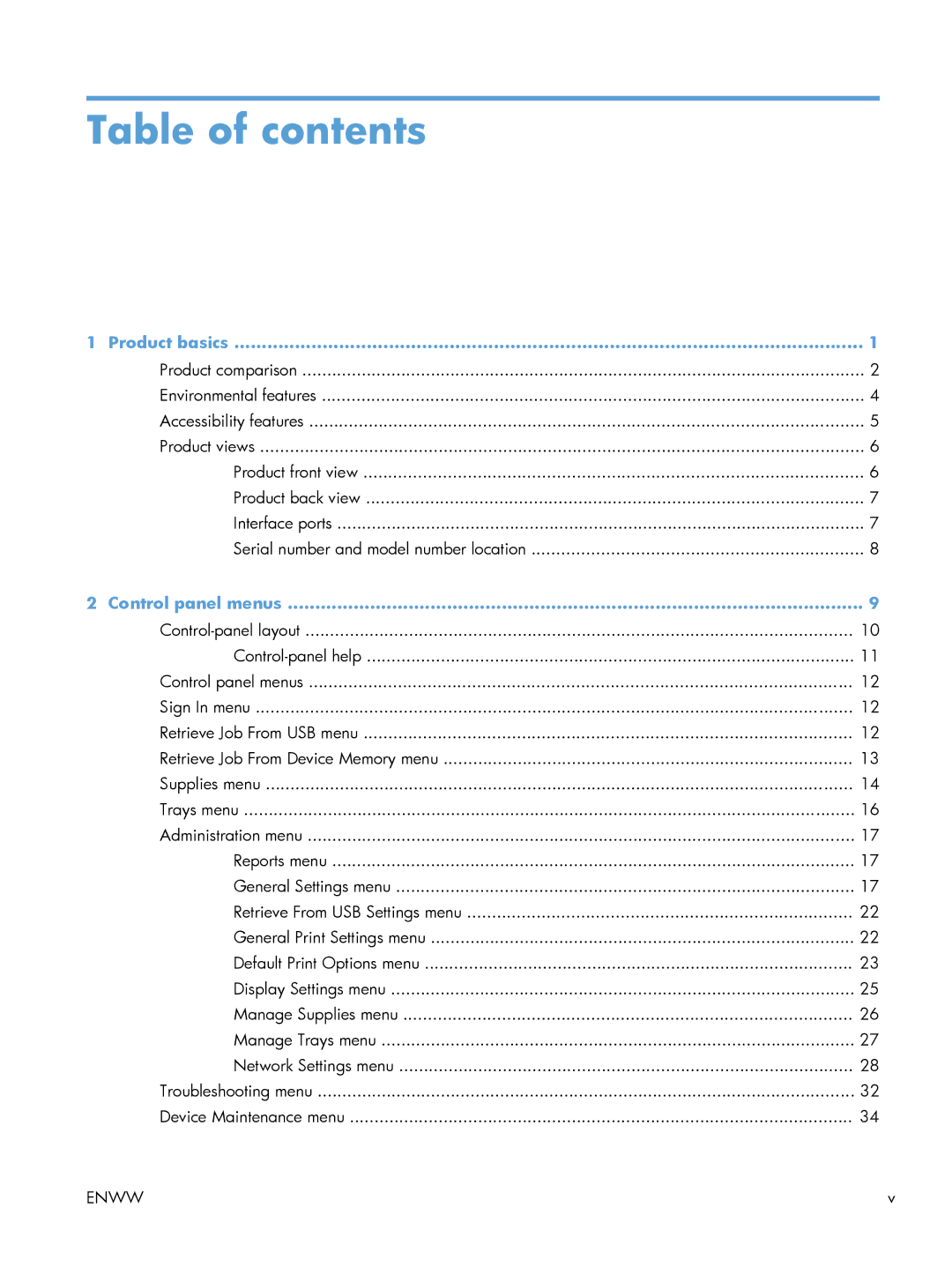 HP M551DN manual Table of contents 