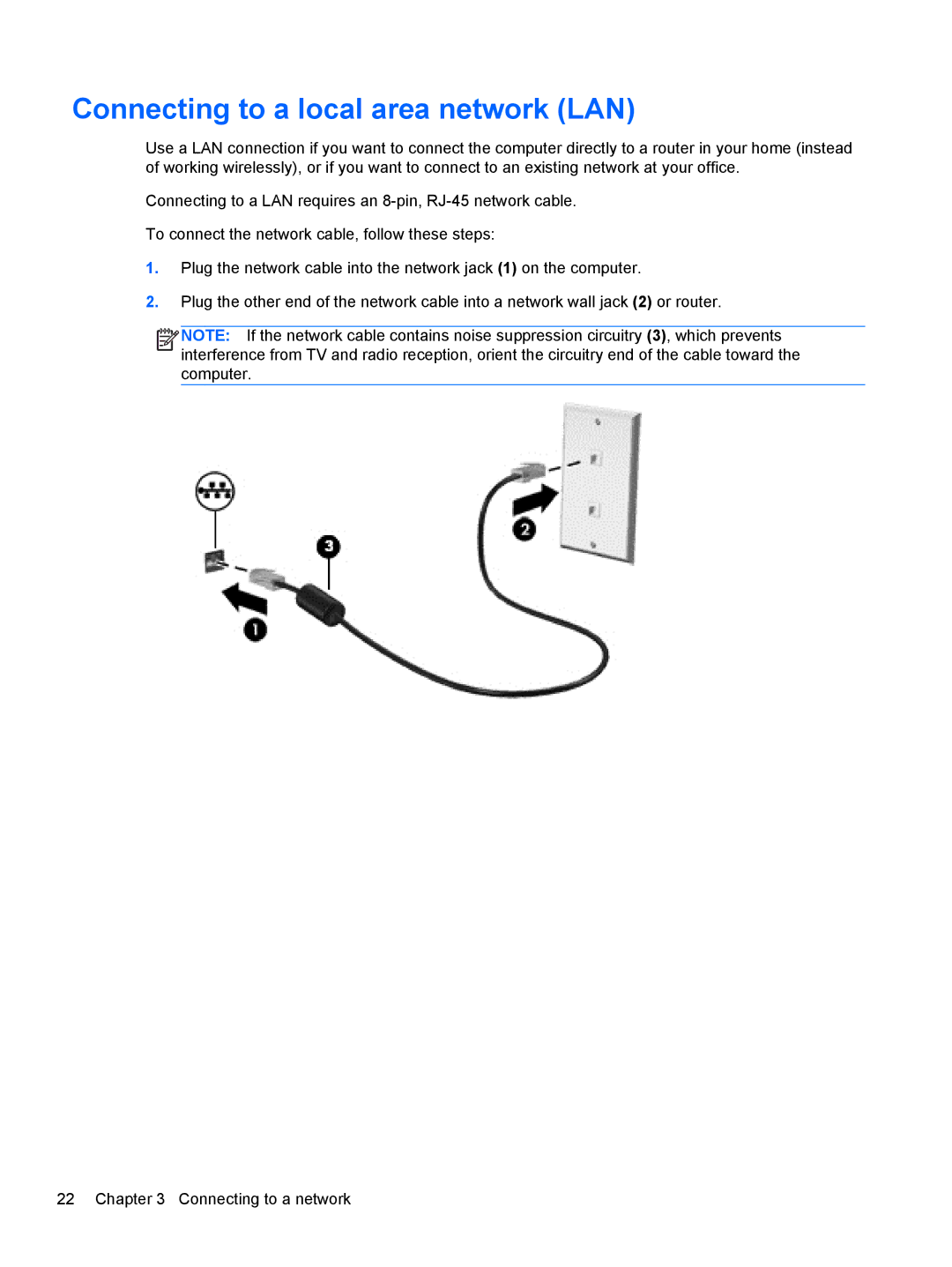 HP M6 1045DX B5S08UAR#ABA manual Connecting to a local area network LAN 