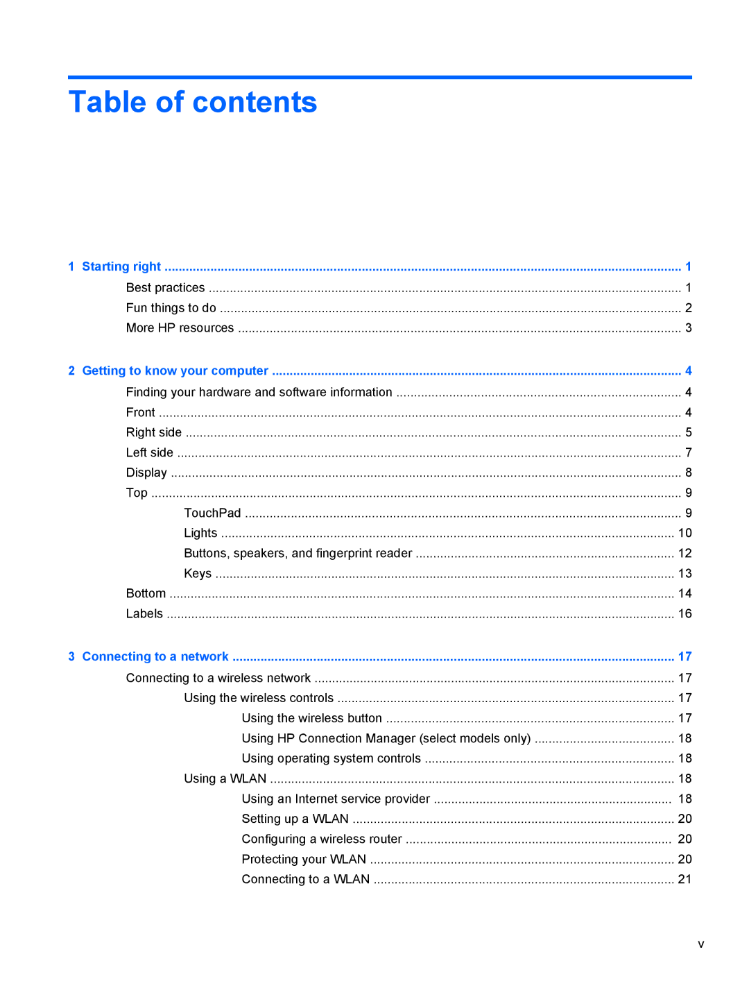 HP M6 1045DX B5S08UAR#ABA manual Table of contents 