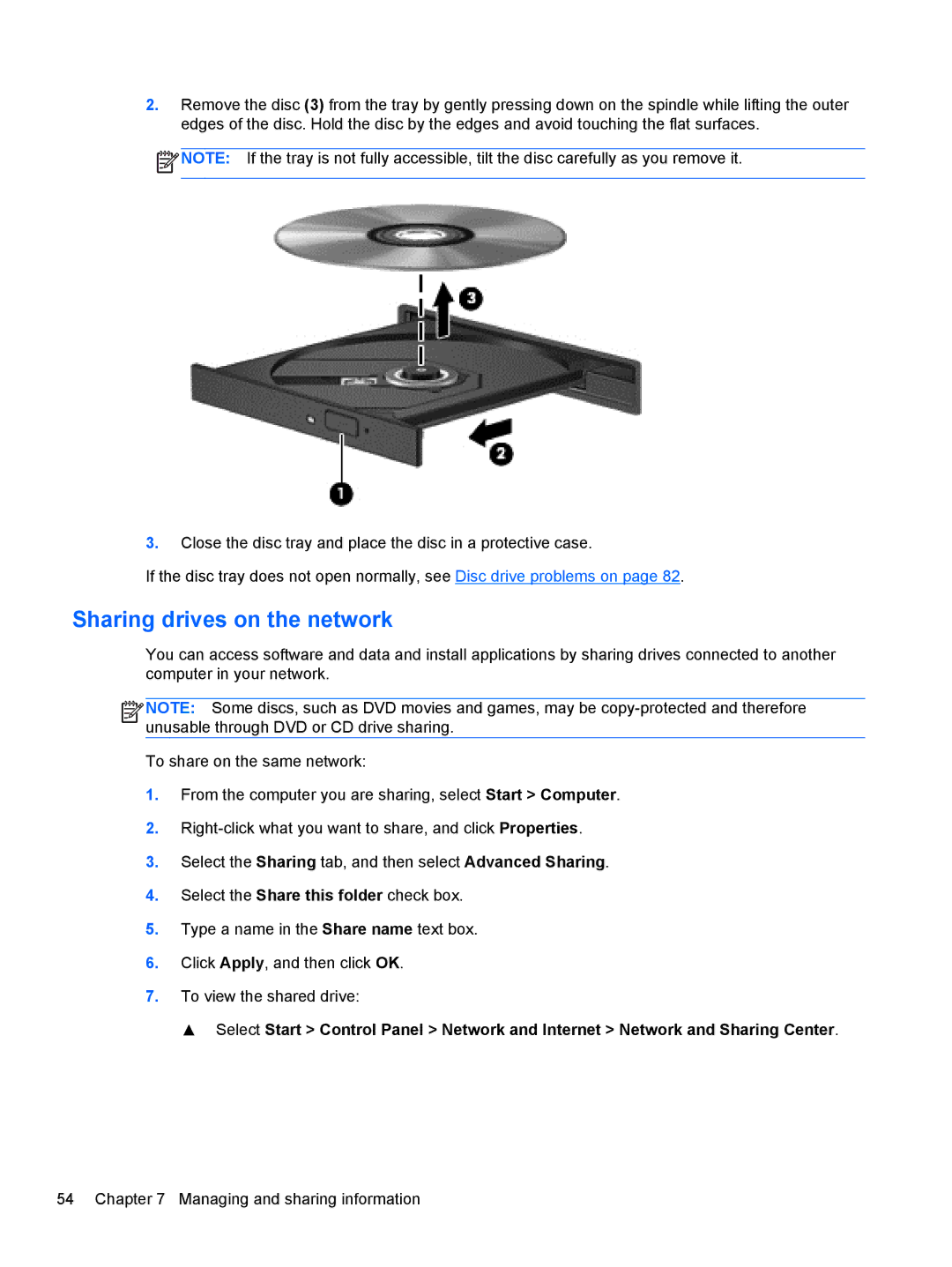 HP M6 1045DX B5S08UAR#ABA manual Sharing drives on the network 