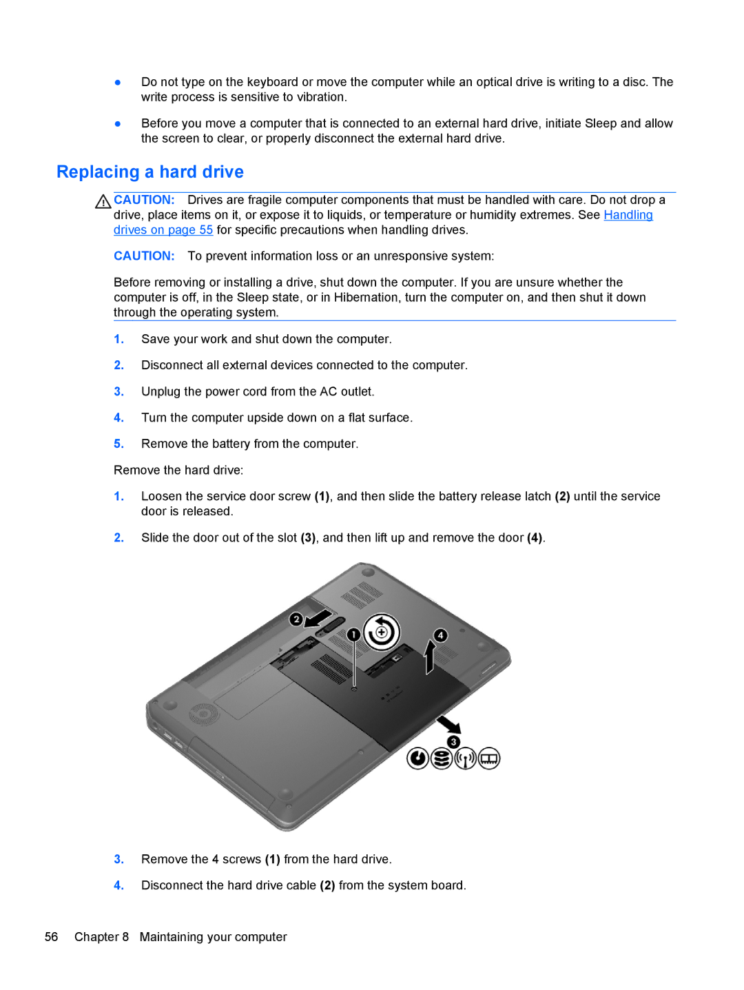 HP M6 1045DX B5S08UAR#ABA manual Replacing a hard drive 