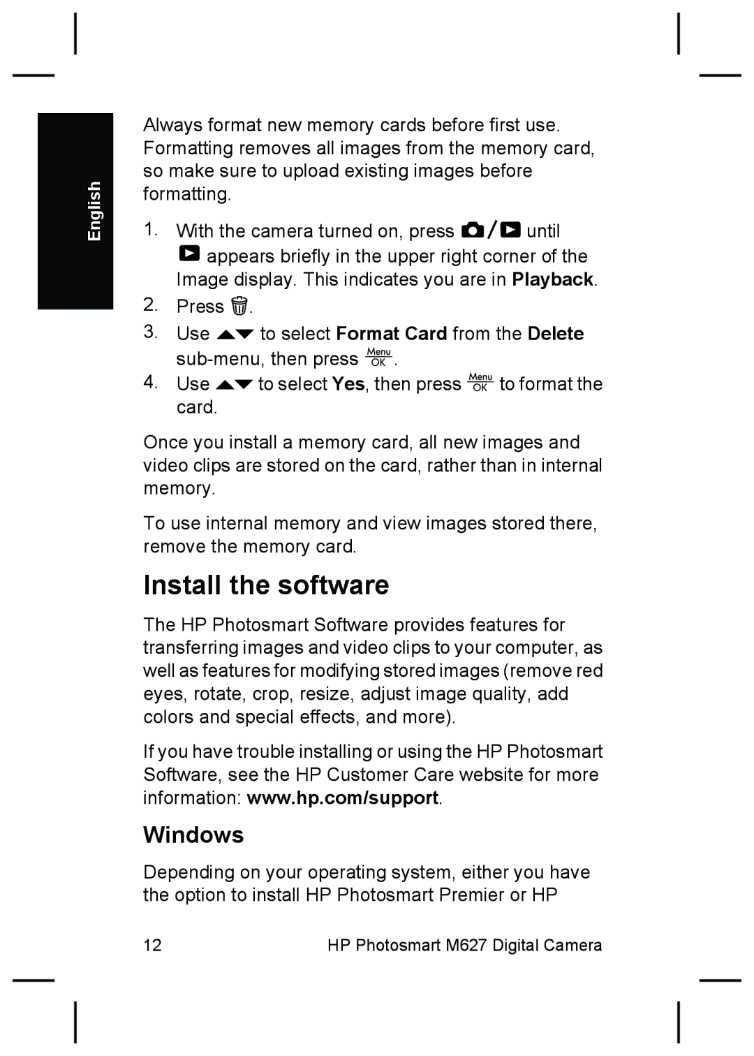 HP M627 manual Install the software, Windows 