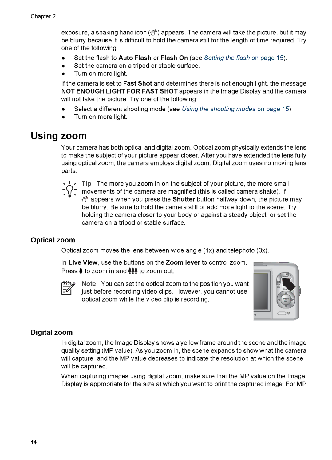 HP M627 manual Using zoom, Optical zoom, Digital zoom 