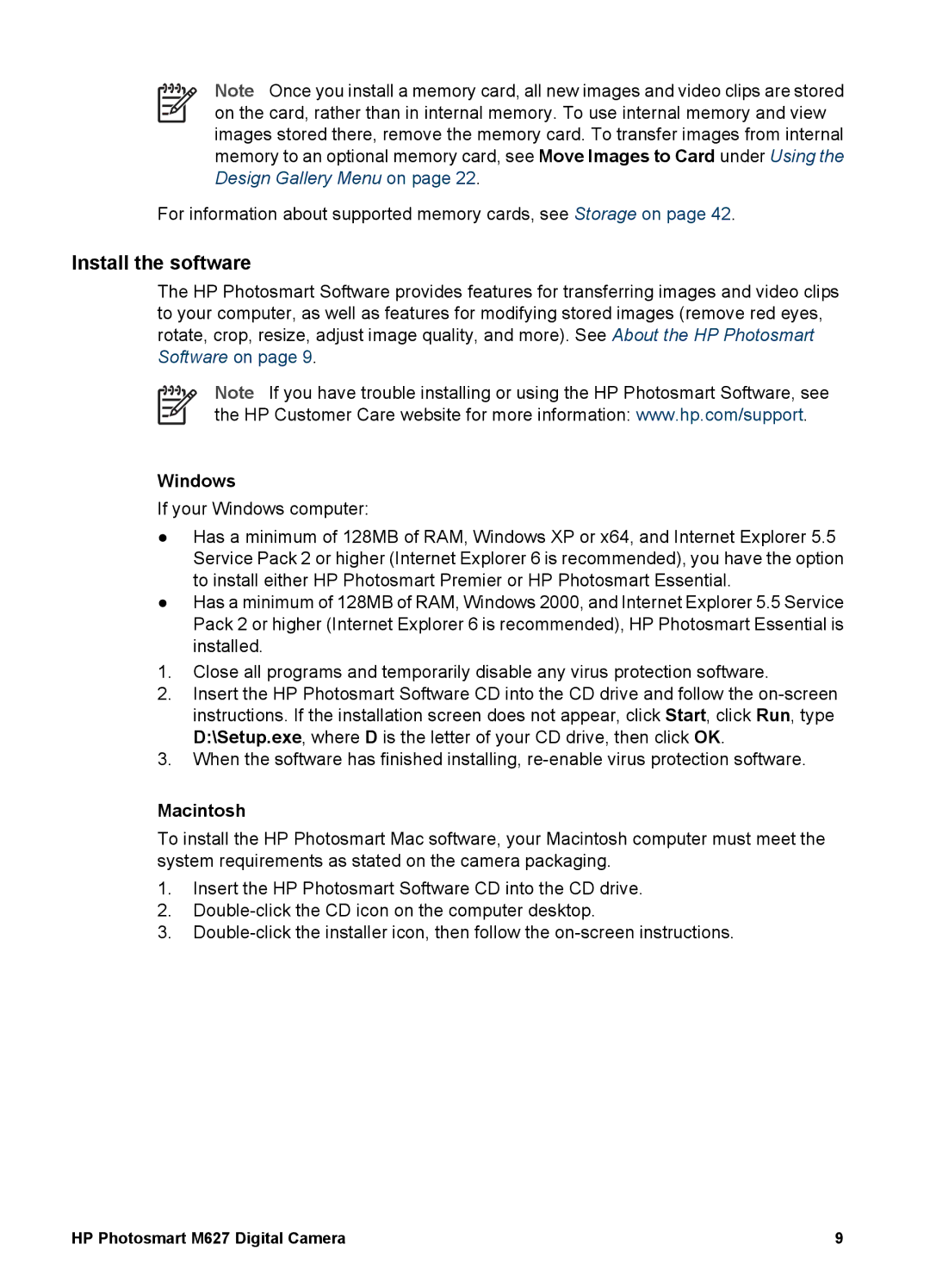 HP M627 manual Install the software, Windows, Macintosh 