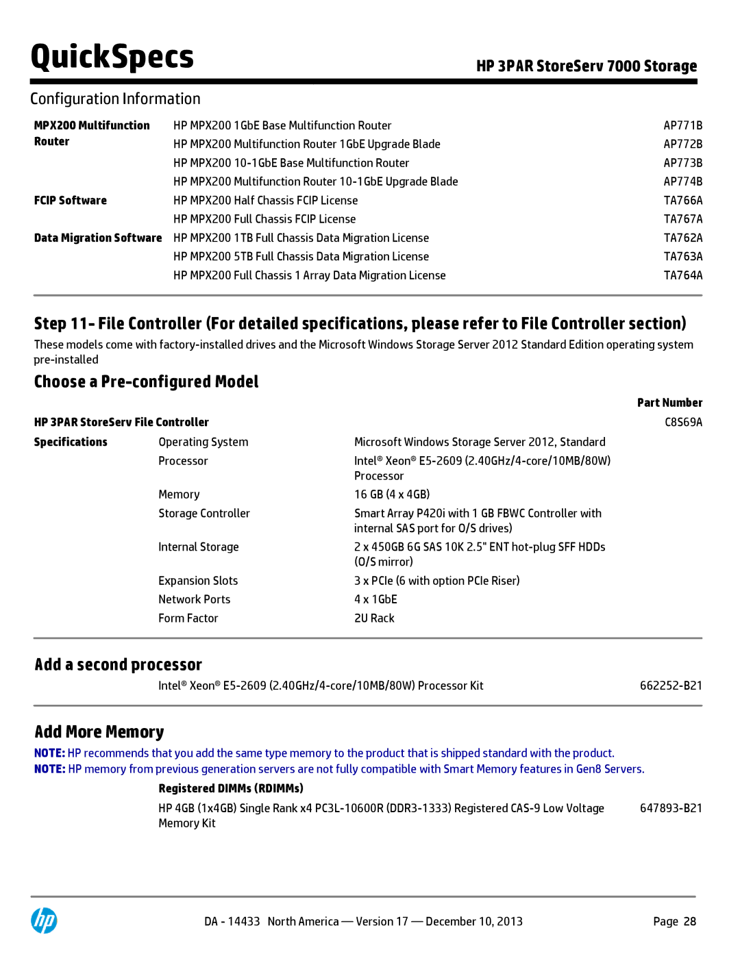 HP M6710 QR504A, 7200 BC746A, M6710 QR490A manual Choose a Pre-configured Model, Add a second processor, Add More Memory 