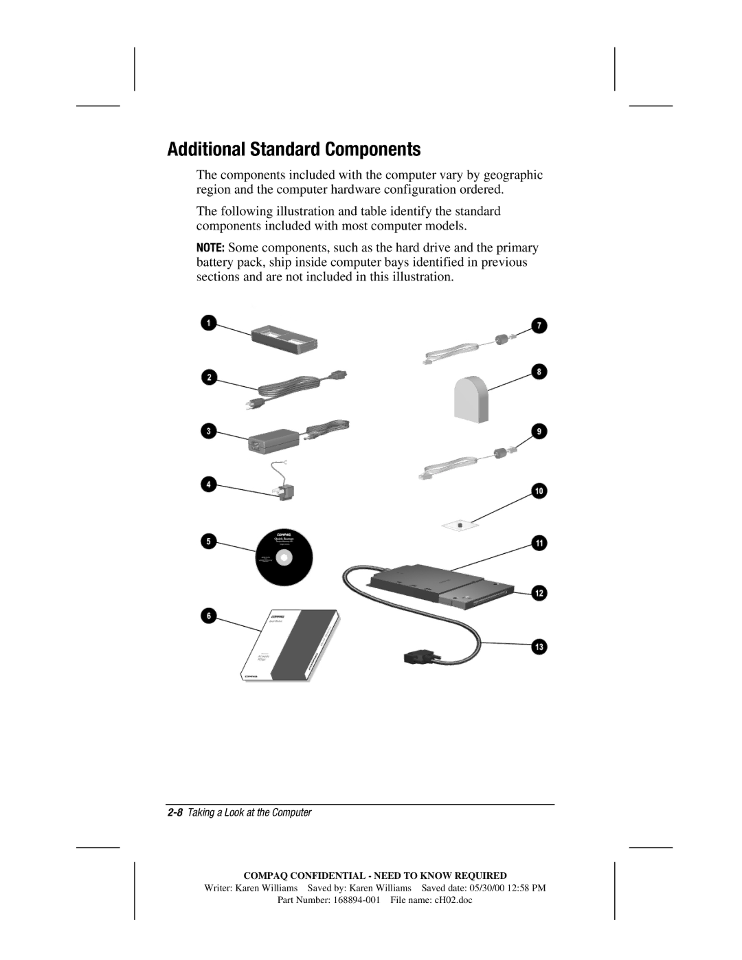 HP m700 manual Additional Standard Components, 8Taking a Look at the Computer 