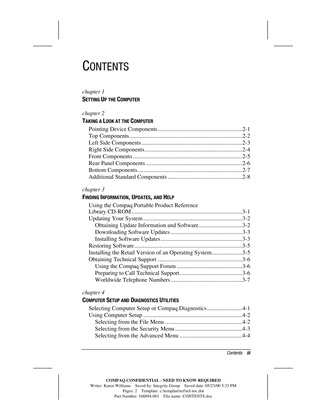 HP m700 manual Contents 