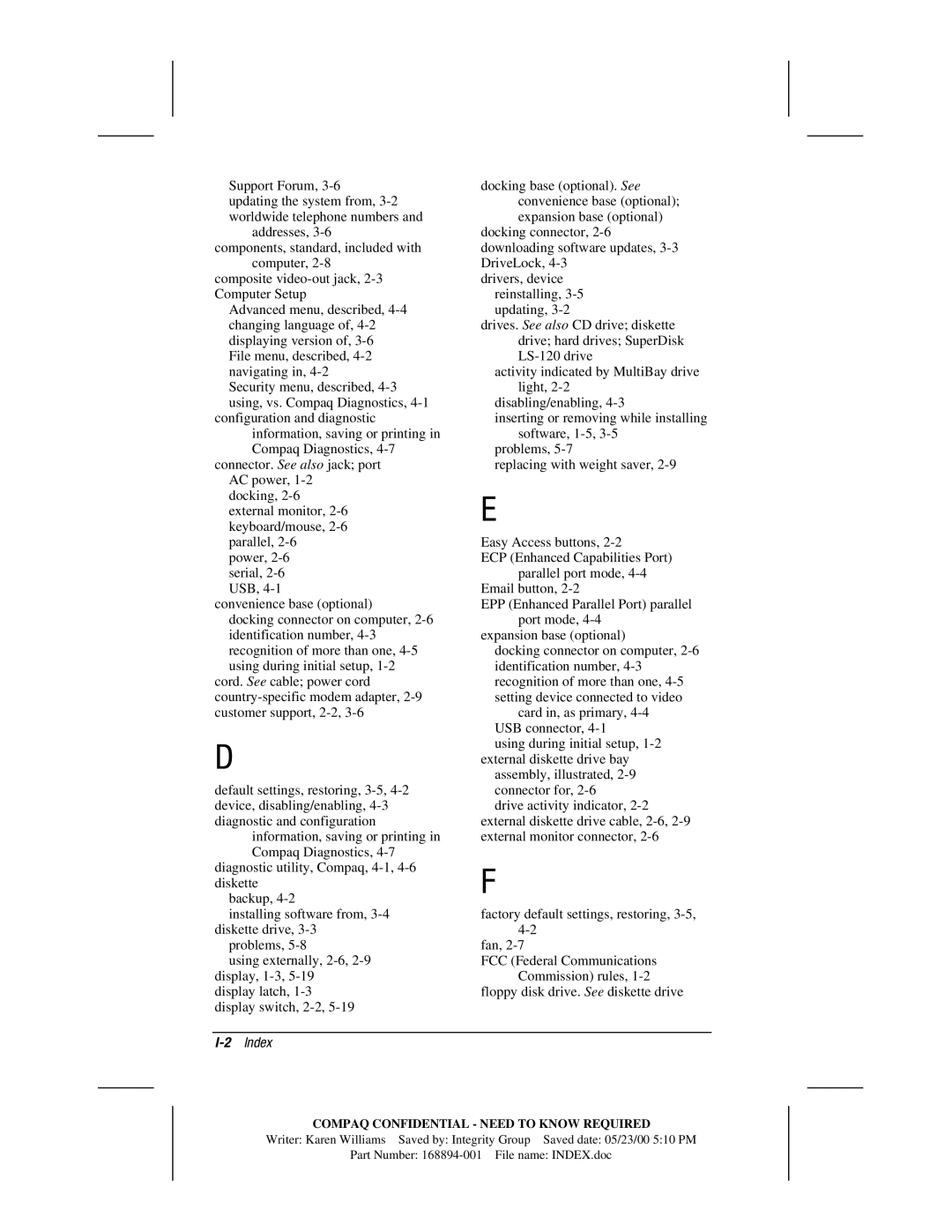 HP m700 manual 2Index 