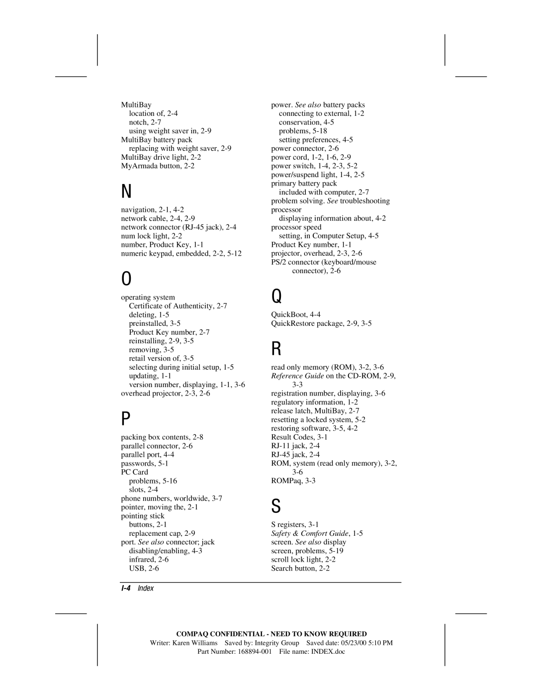 HP m700 manual 4Index 