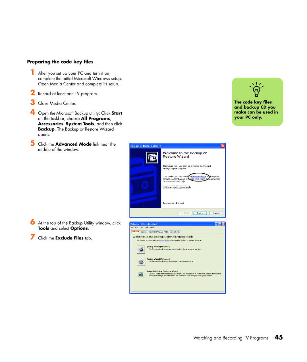 HP m7063w, m7087c, m7077c, m7067c, m7070n, m7050y (PX153AV), m7060n, m7050e (PX154AV) manual Preparing the code key files 