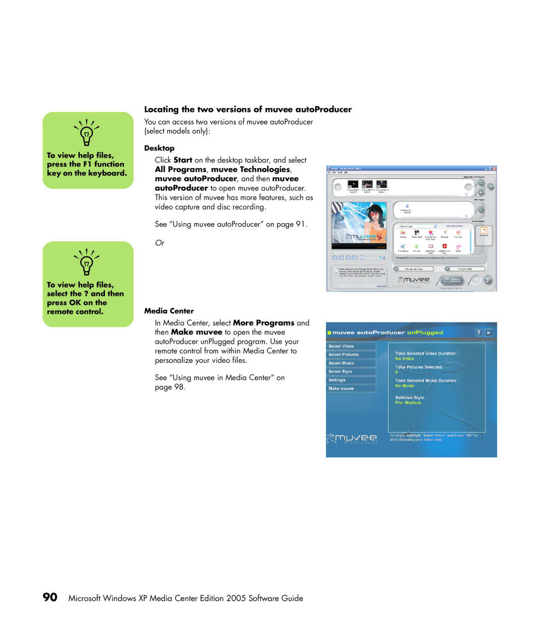 HP m7181.uk manual Locating the two versions of muvee autoProducer, Desktop 