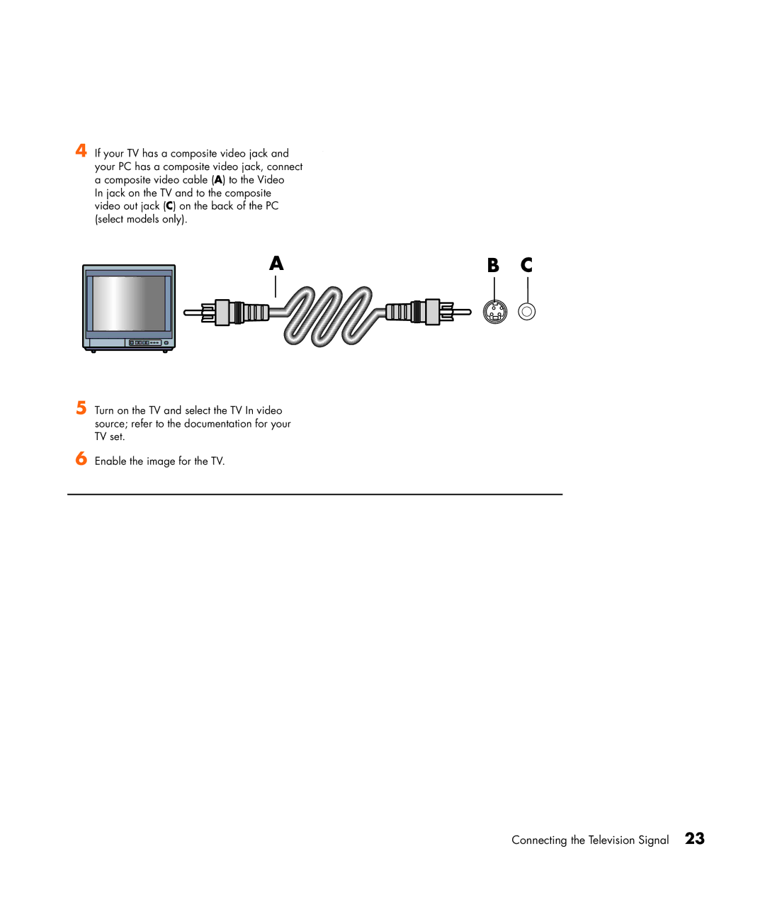 HP m7268hk, m7248hk, m7181.uk, m7260in, m7280in, m7288d, m7288a manual Connecting the Television Signal 