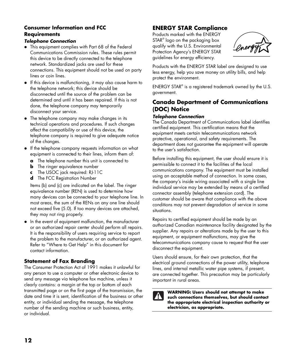 HP m7257c, m7248n, m7246n, m7259c, m7287c, m7277c, m7267c, m7263w, m7260n, m7265c manual Energy Star Compliance 