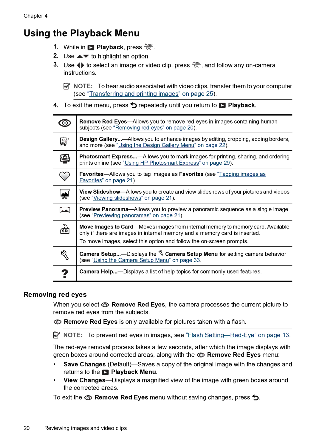 HP M730 manual Using the Playback Menu, Removing red eyes 