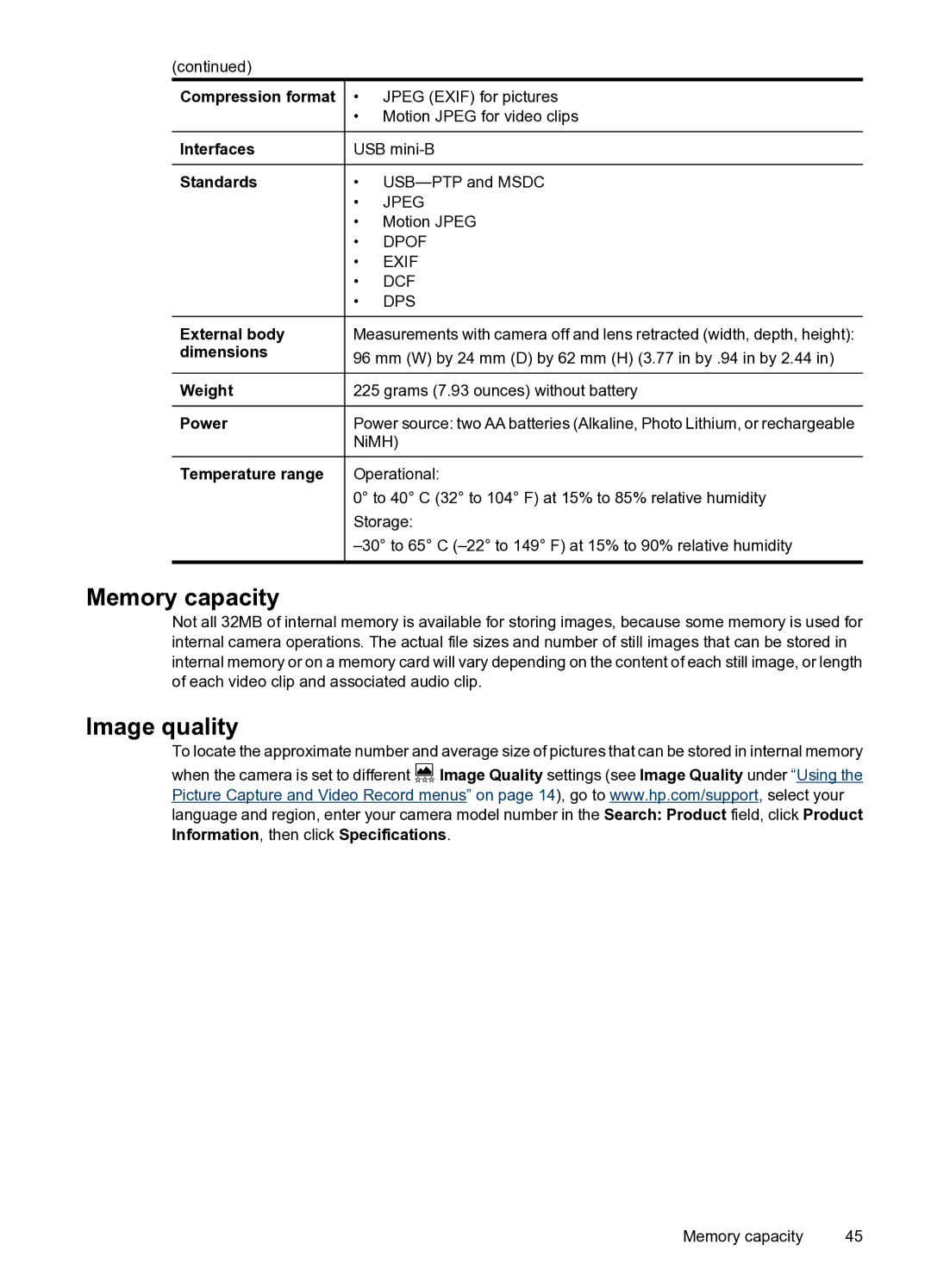 HP M730 manual Interfaces, Standards, External body, Dimensions, Weight, Power, Temperature range 