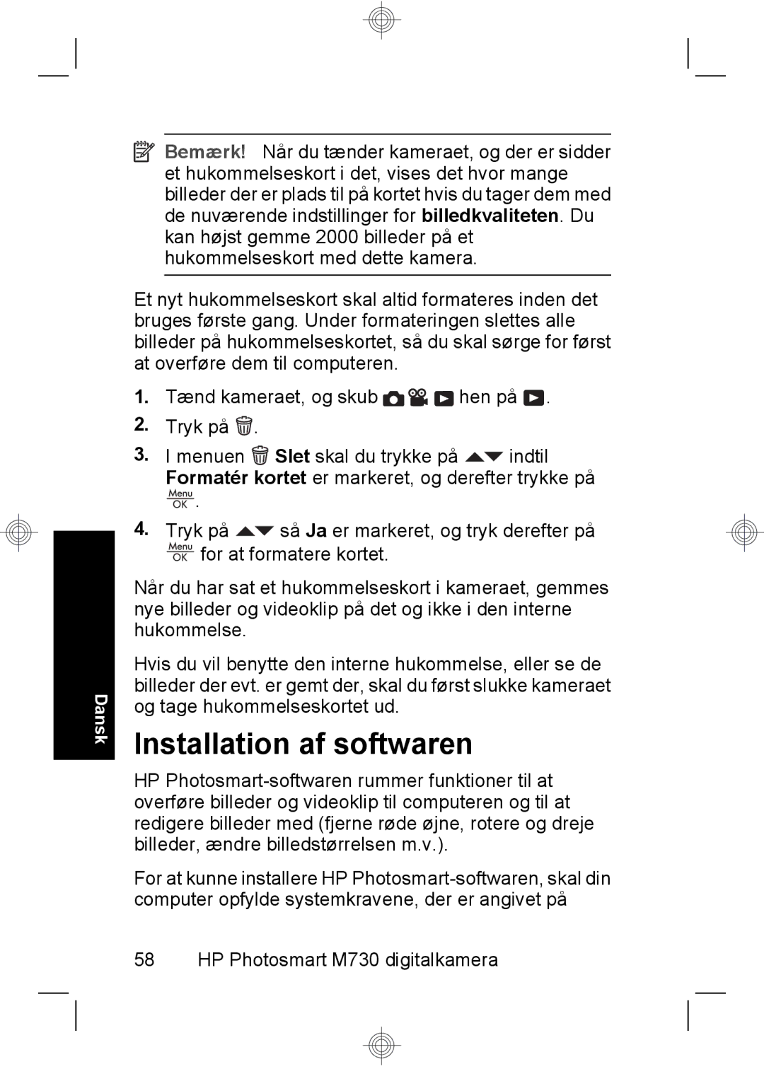 HP M737 manual Installation af softwaren 