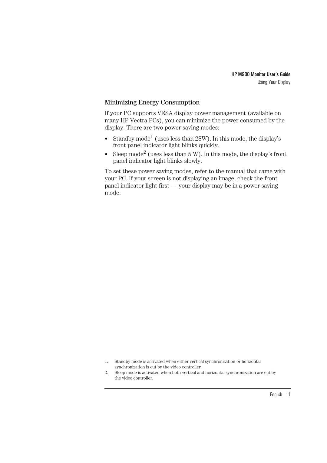 HP M900 manual Minimizing Energy Consumption 