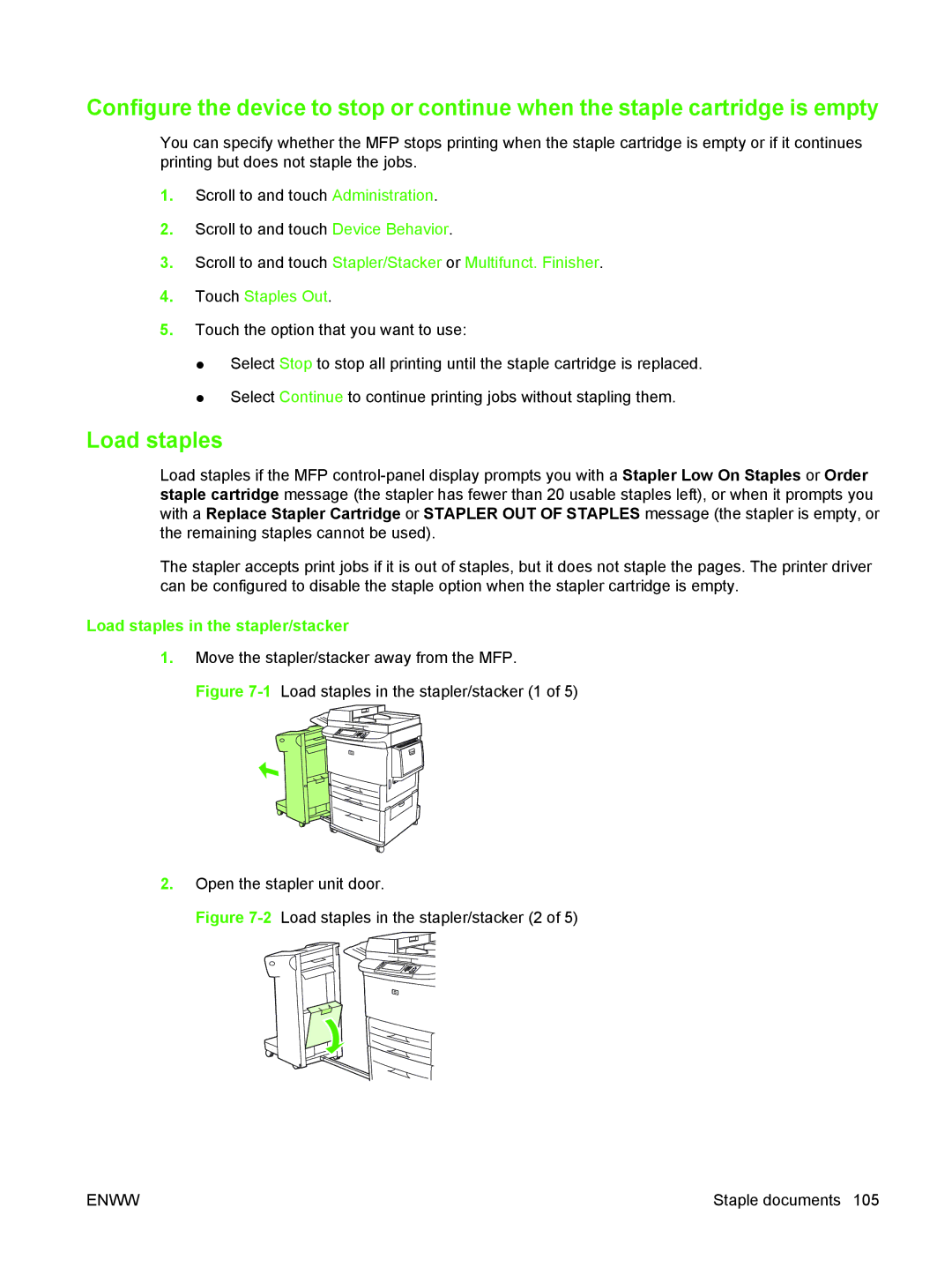 HP M9050 MFP manual Load staples in the stapler/stacker 