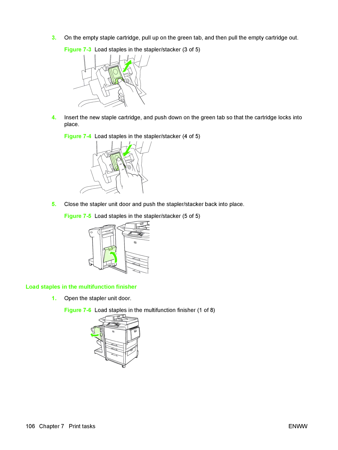 HP M9050 MFP manual Load staples in the multifunction finisher 