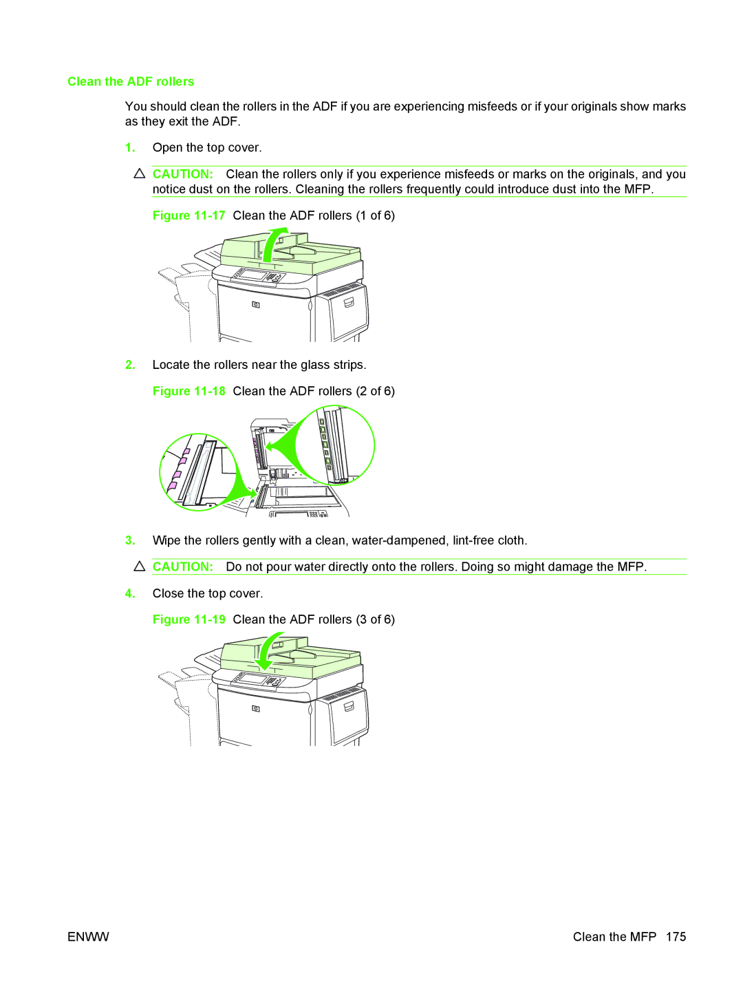 HP M9050 MFP manual 19Clean the ADF rollers 3 