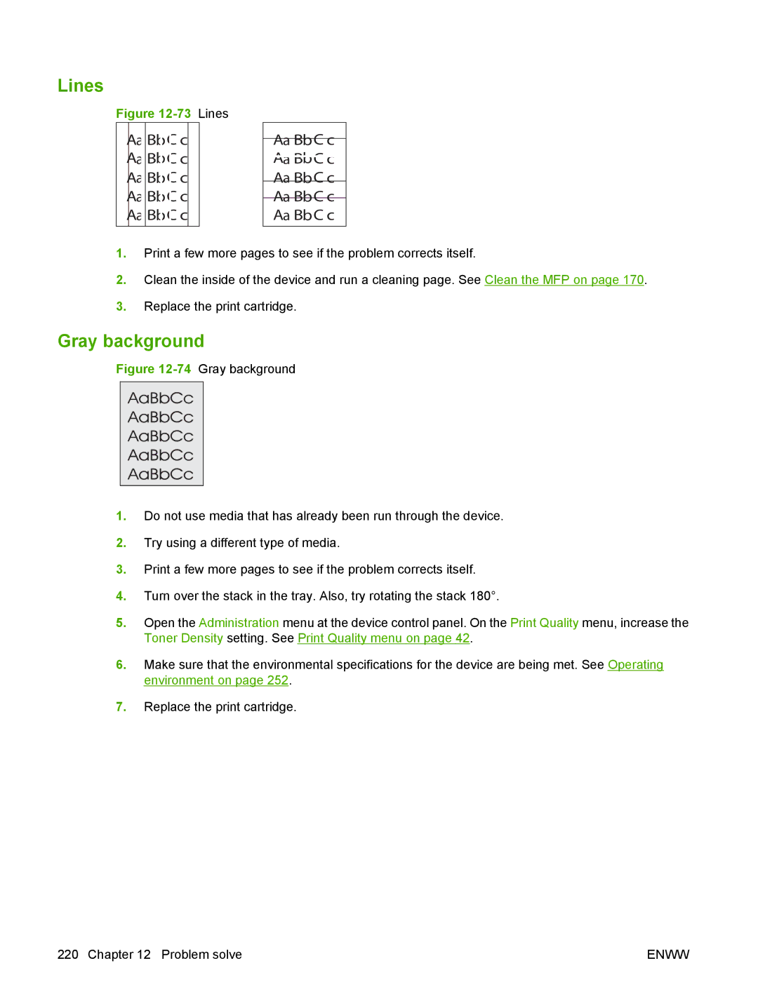 HP M9050 MFP manual Lines, Gray background 